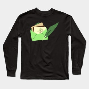 Letter Writing (green) Long Sleeve T-Shirt